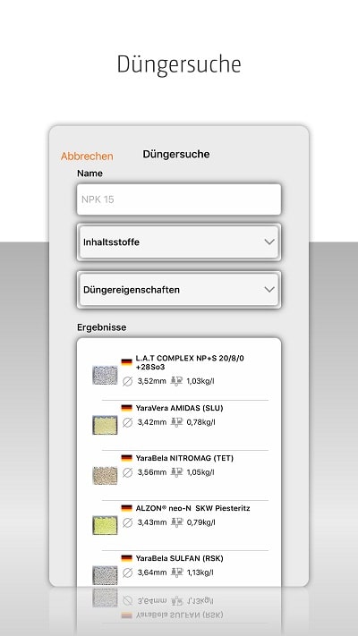 mySpreader App Duengersuche