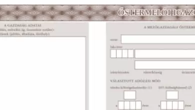 Március 20-ig kell érvényesíteni az őstermelői igazolványokat