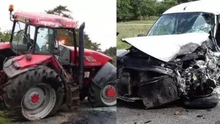 Ellopta és összetörte a traktort