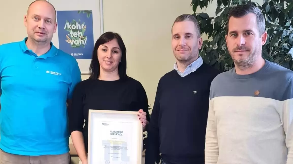 Fenntarthatósági elismerést kapott a Corteva Agriscience magyarországi termelési üzeme