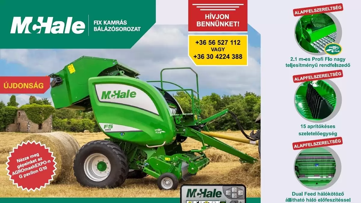 Megújult fix kamrás bálázók a McHale kínálatában