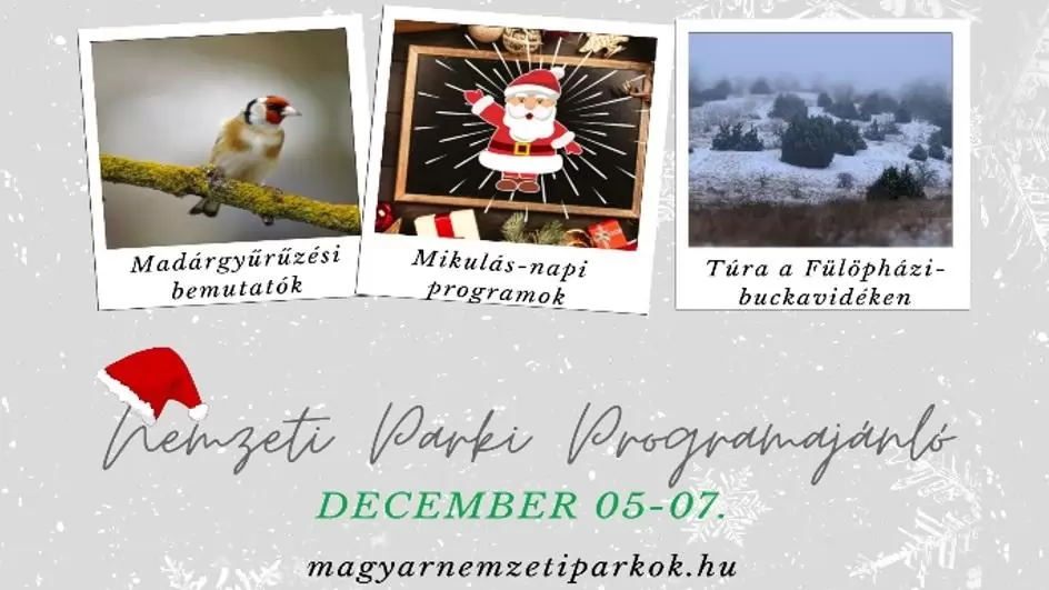  Nemzeti Park hétvégi programajánló december 05-07.