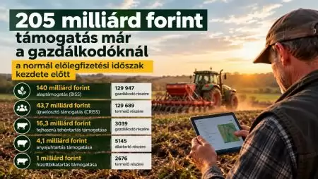 205 milliárd forint érkezett a gazdálkodókhoz a normál előlegfizetés előtt