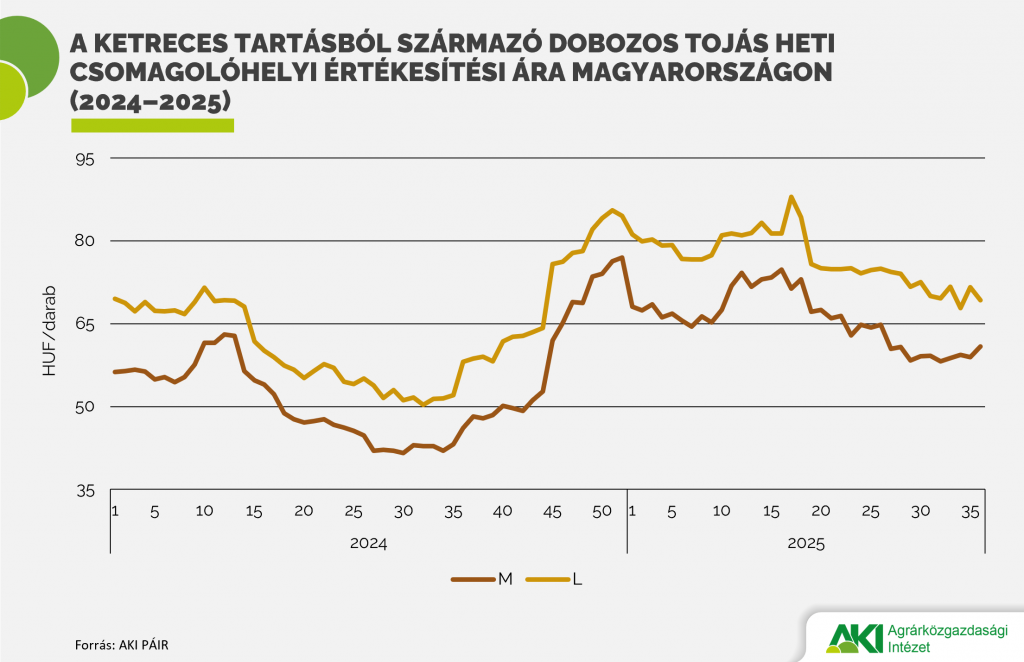 Jelentősen nőttek a hazai tojás csomagolóhelyi árai