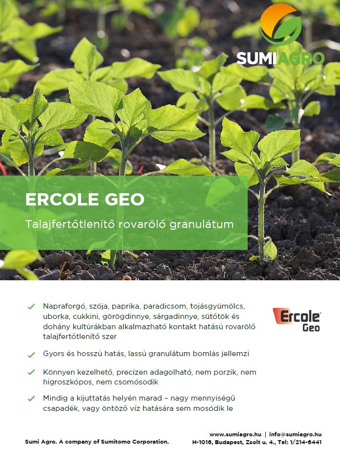 Ercole Geo  &ndash; M&aacute;r napraforg&oacute; kult&uacute;r&aacute;ban is felhaszn&aacute;lhat&oacute; talajfertőtlen&iacute;tő szer 