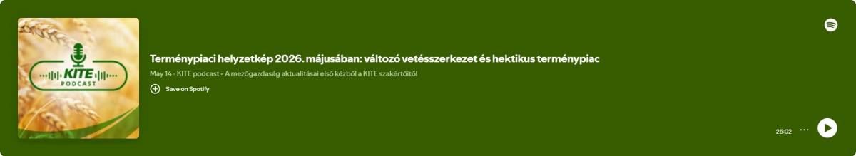 Terménypiaci helyzetkép 2026. májusában: változó vetésszerkezet és hektikus terménypiac