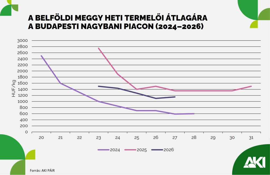 Magyarország nettó exportőr a friss és fagyasztott meggy, valamint a meggykonzerv piacán