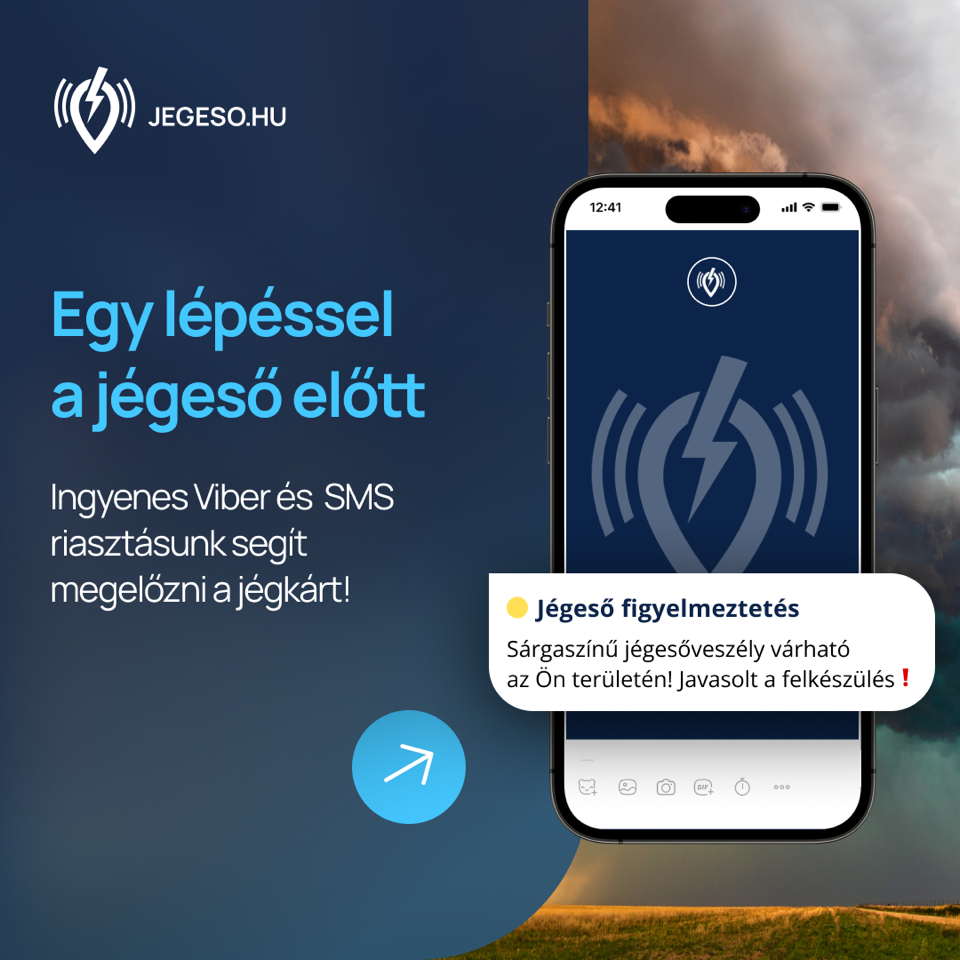 Ingyenes jégeső-riasztó szolgáltatás indul Jégeső.hu néven